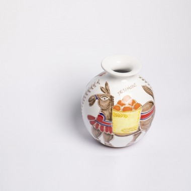 Round Cachepot Folk VS507FK-AS de simone pottery donkey Round Cachepot Folk VS507FK-AS de simone pottery donkey